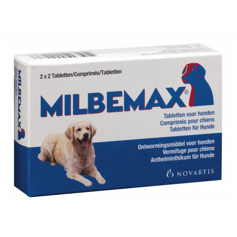 Milbemax tab vermifuge spectre large chien 5 kg et plus 2 comprimés